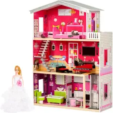 Ecotoys Large wooden dollhouse with an elevator - Malibu Residence ECOTOYS