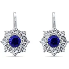 Silver earrings with clear and blue zircons EA119WB