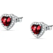 Silver stud earrings Hearts Tesori SAIW135