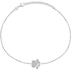 Playful silver paw bracelet BRC29W