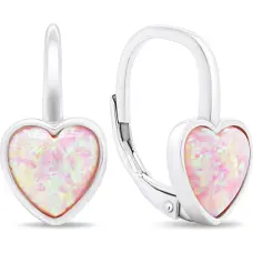 Romantic silver earrings with synthetic opals EA388WP