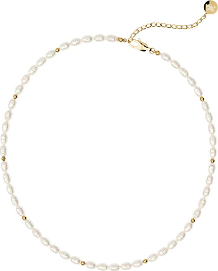 Gold-plated necklace made of real pearls