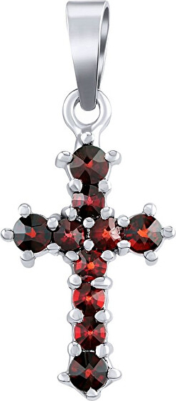 Silver pendant Ophelia cross with natural