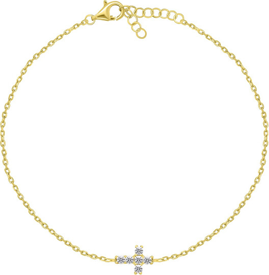 Matching gold-plated bracelet with cross BRC96Y