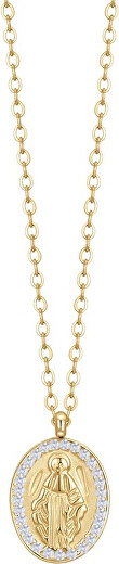 Gold-plated Madonna necklace with zircons CK2145