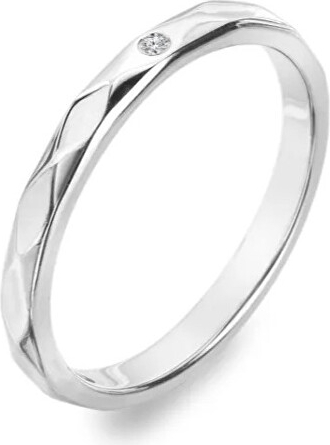 Delicate silver ring with diamond Harlequin