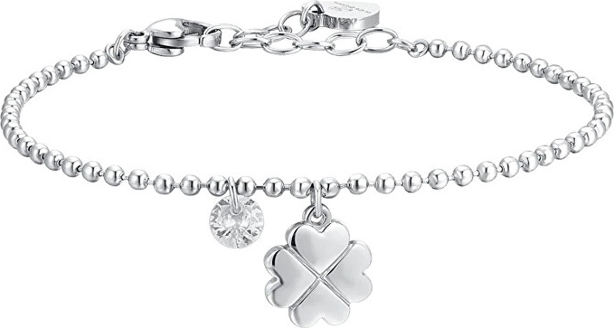 Steel ball bracelet Four-leaf clover with