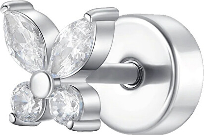 Single steel labret Butterfly with zircons
