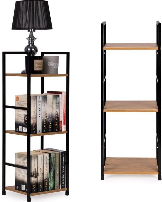 Modernhome Mūsdienīgs koka grāmatu skapis, metāla