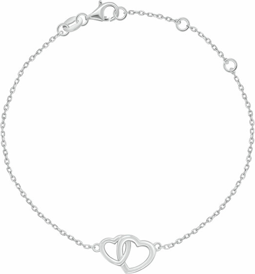 Romantic silver bracelet with hearts BRC242W