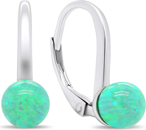 Charming silver earrings with synthetic opals