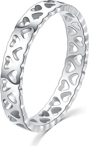 Women`s silver ring with hearts R0002048-P