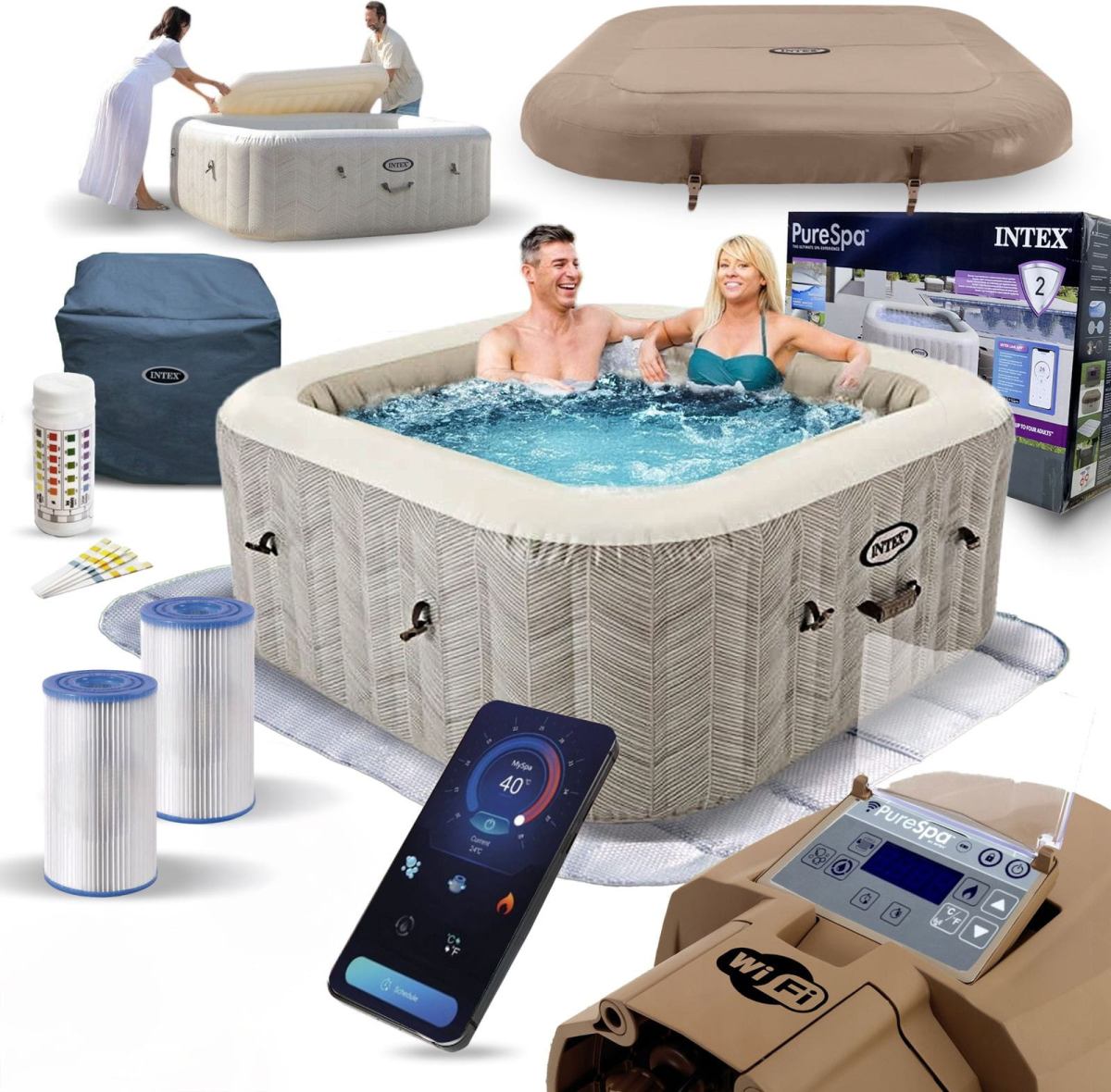 Intex Inflatable Square SPA Pool with