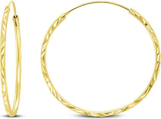Brilio Silver Cut gold plated hoop