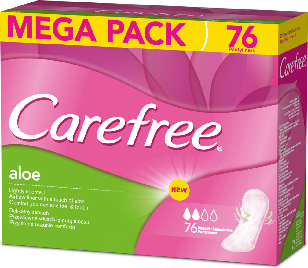 Higiēniskie ieliktnīši CAREFREE Aloe, 76gab.
