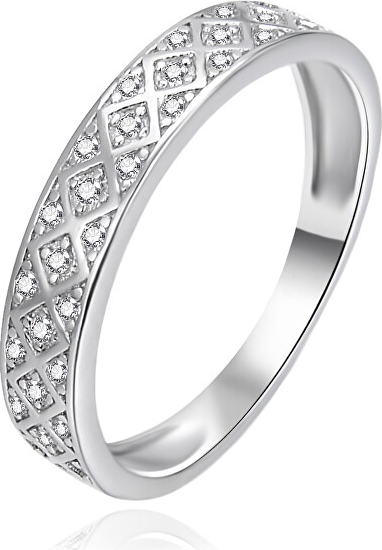 Silver ring with clear zircons AGT-R51W