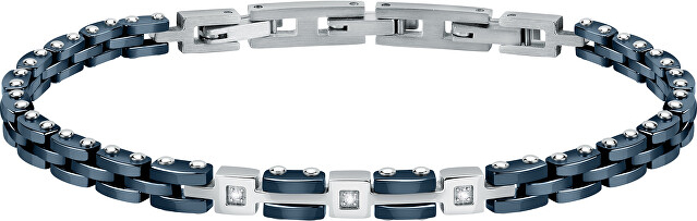 Timeless men´s bicolor bracelet with diamonds