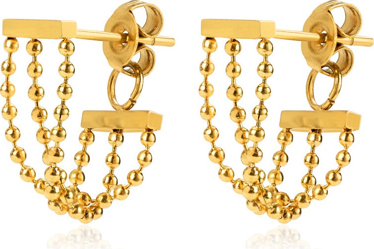 Original gold-plated earrings with chains